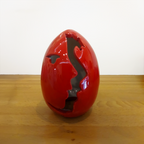 Uovo di Pasqua in ceramica con taglio profilo 13 cm