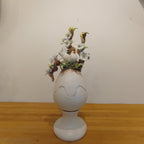 Uovo di Pasqua finitura opaca con tortorella e fiori scultorei