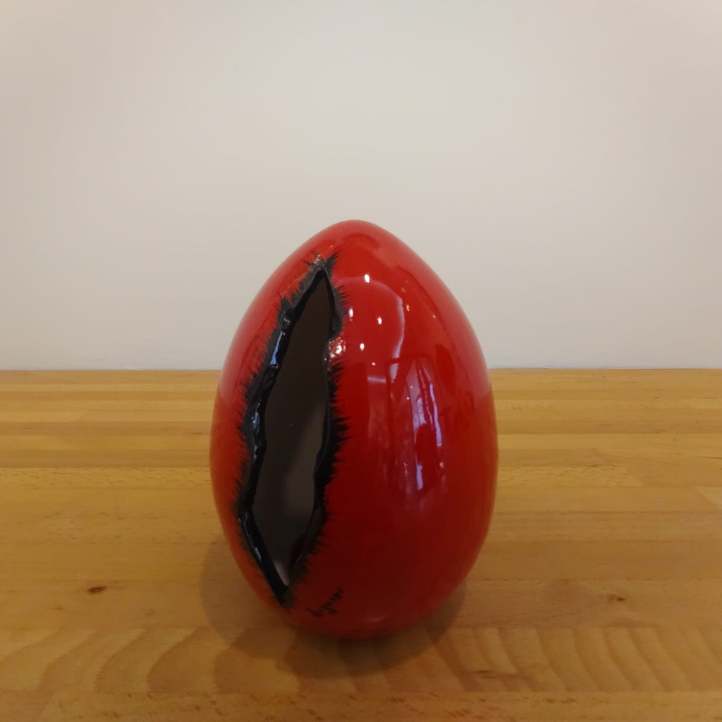 Uovo di Pasqua in ceramica con taglio 13 cm