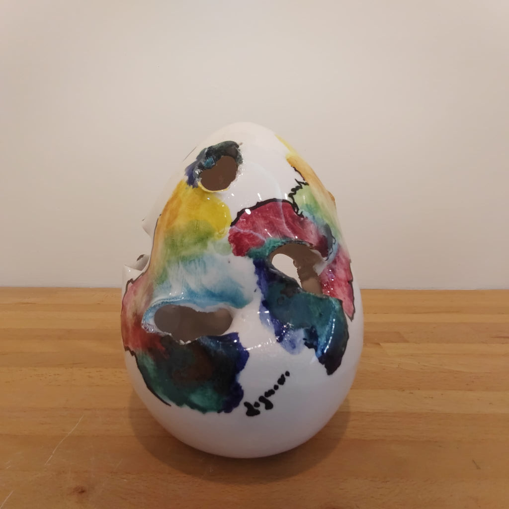 Uovo in ceramica moderno portacandela