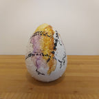 Uova di Pasqua effetto martellato con decorazione moderna 17 cm