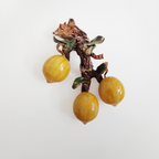 Applique in ceramica con frutta su tronco