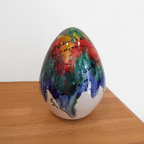 Uovo di Pasqua in ceramica moderna decorata a mano 17 cm